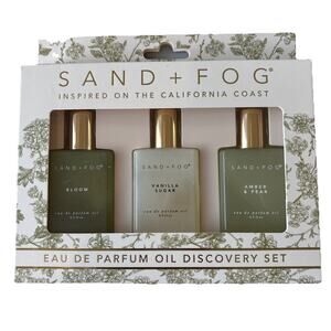 Sand + Fog Eau de Parfum Oil Roller Bloom Vanilla Sugar Amber & Pear Set of 3